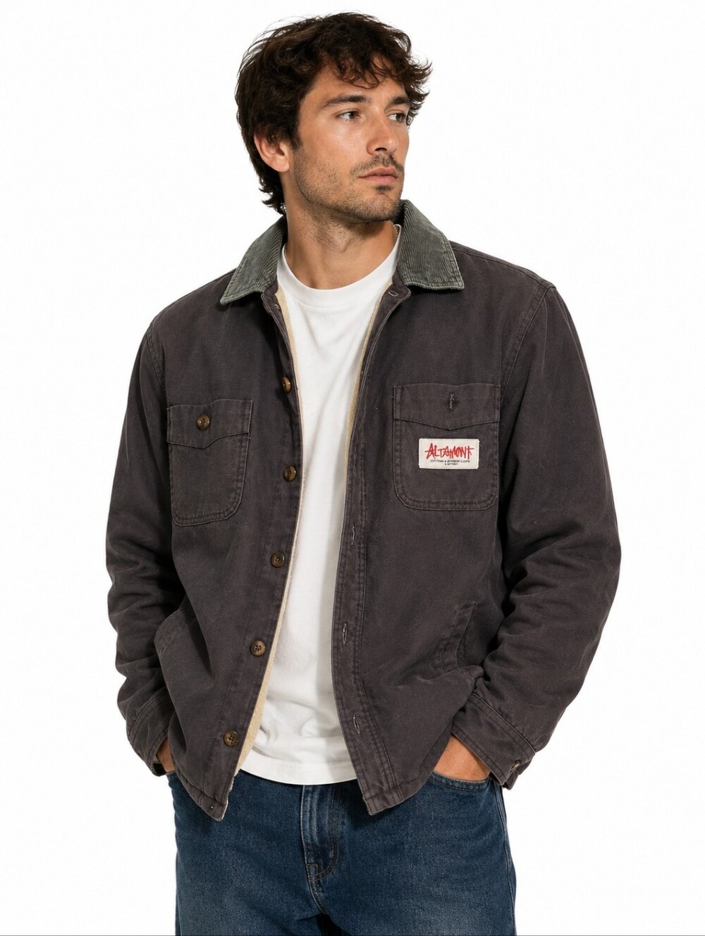 Altamont Flintlock LS Jacket Medium Sherpa Lined Corduroy Collar Workwear